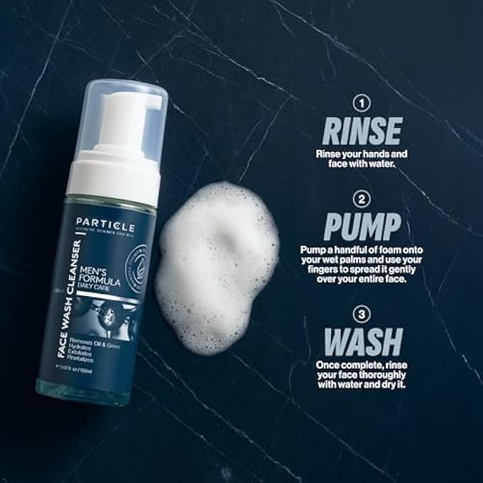 PARTICLE MENS FACE WASH - ANTI AGING FACE CLEANSER FOR MEN (5.07 OZ) - DAILY MOISTURIZING FACE WASH FOR MEN - REVITALIZES, HYDRATES & SOOTHES, ALL SKIN TYPES & ALL AGES - Image 4